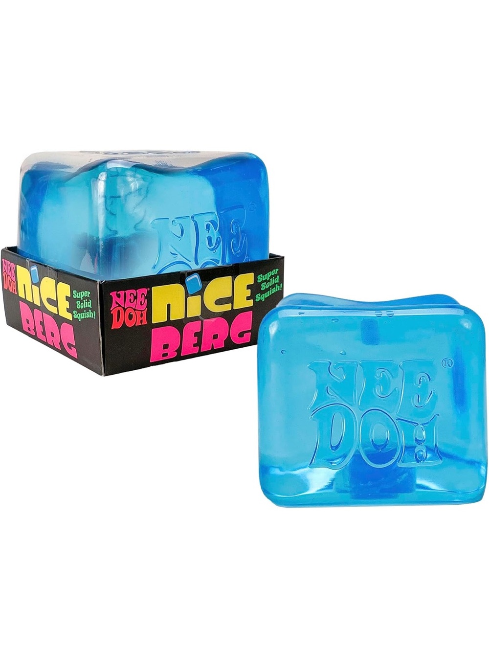 Authentic hard to find Needoh Nice Berg Blue Squishy Toy